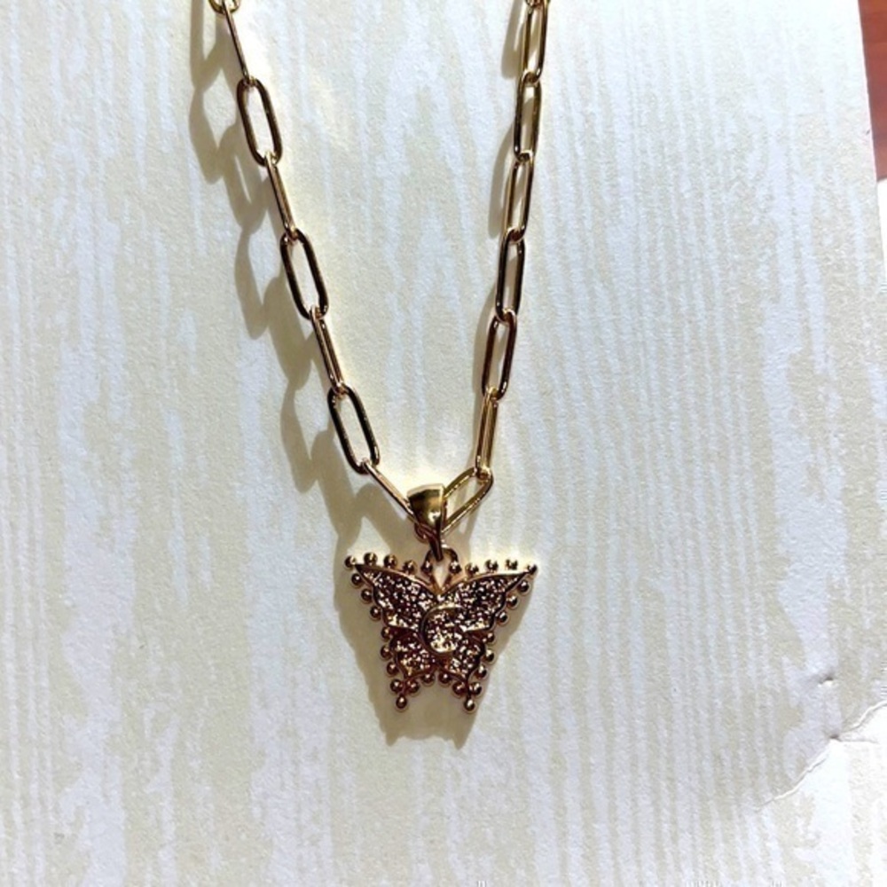 NWT butterfly “C” necklace